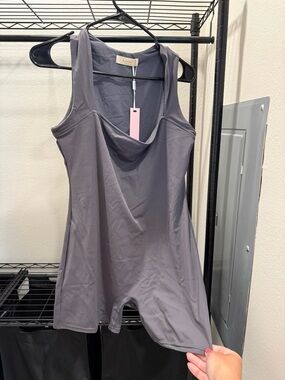 Gray Sleeveless Romper Jumpsuit - Unbranded